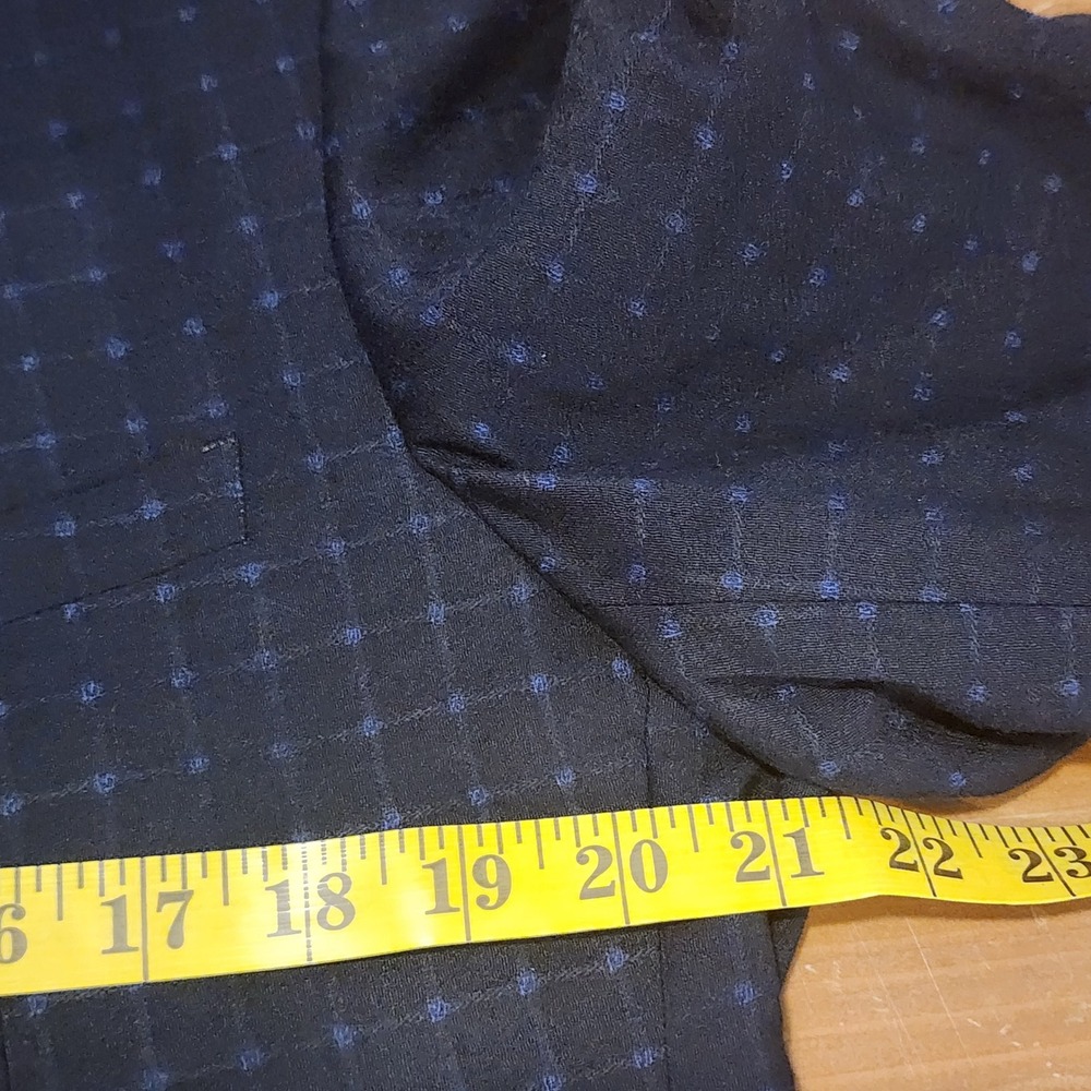 Menticano Zignone Wool Sport Coat Mens 42R Navy Blue Windowpane Blazer Casual - Picture 10 of 16